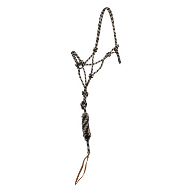 Capo cavezza in corda Pool’s annodato con lunghina Beige / nero