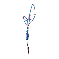 Capo cavezza in corda Pool’s annodato con lunghina Azzurro chiaro / rosso Blu