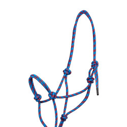 Capo cavezza in corda Pool’s annodato con lunghina Azzurro chiaro / rosso Blu