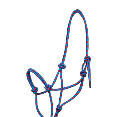 Capo cavezza in corda Pool’s annodato con lunghina Azzurro chiaro / rosso Blu