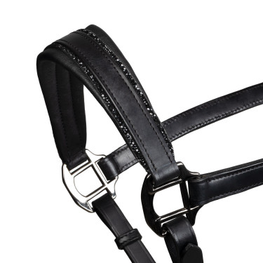Capezzina in cuoio Equestro anatomica Diamond Nero