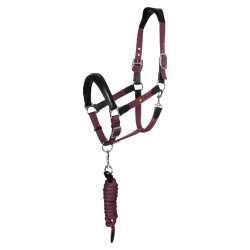 Capezzina ergonomica Equestro con inserti in pelle Nero / bordeaux