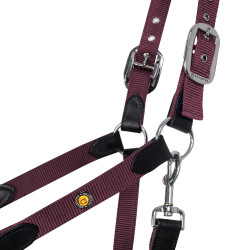 Capezzina ergonomica Equestro con inserti in pelle Nero / bordeaux