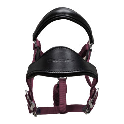 Capezzina ergonomica Equestro con inserti in pelle Nero / bordeaux