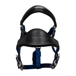 Capezzina ergonomica Equestro con inserti in pelle Nero / blu navy Blu marino