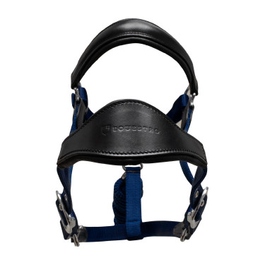 Capezzina ergonomica Equestro con inserti in pelle Nero / blu navy Blu marino