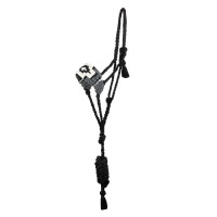 Capezzina in mohair Pool’s motivo Diamond Nero / grigio