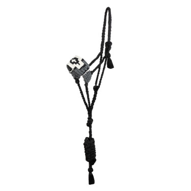 Capezzina in mohair Pool’s motivo Diamond Nero / grigio