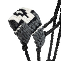 Capezzina in mohair Pool’s motivo Diamond Nero / grigio