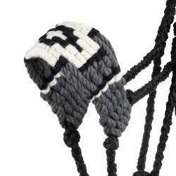 Capezzina in mohair Pool’s motivo Diamond Nero / grigio