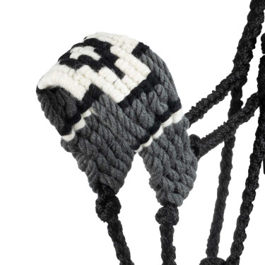 Capezzina in mohair Pool’s motivo Diamond Nero / grigio