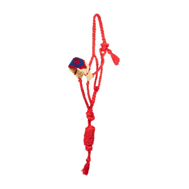 Capezzina in mohair Pool’s motivo Diamond Rosso / beige