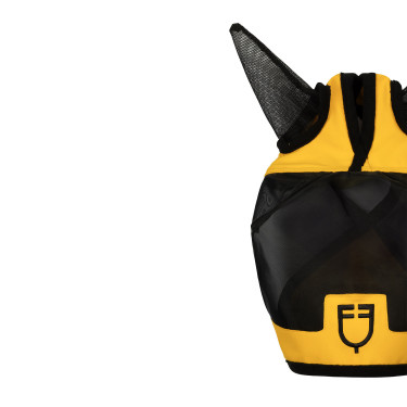 Maschera anti-mosche Equestro con logo frontale Giallo