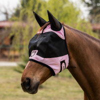 Maschera anti-mosche Equestro con logo frontale Bouquet orchidea Rosa