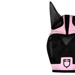 Maschera anti-mosche Equestro con logo frontale Bouquet orchidea Rosa