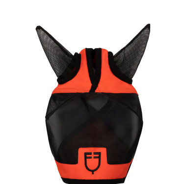 Maschera anti-mosche Equestro con logo frontale Granatina Rosso