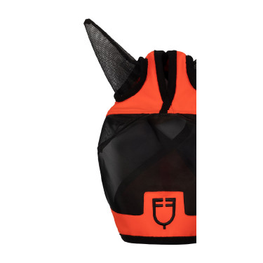 Maschera anti-mosche Equestro con logo frontale Granatina Rosso