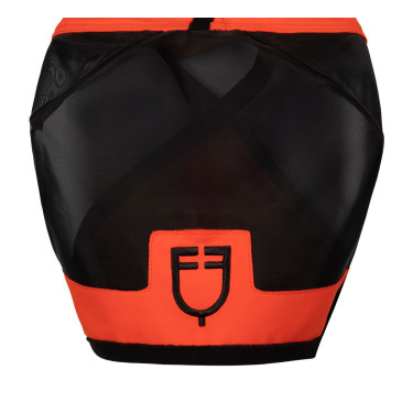 Maschera anti-mosche Equestro con logo frontale Granatina Rosso