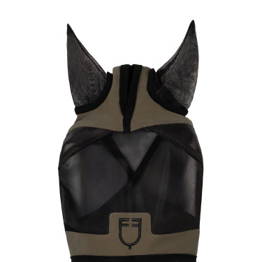 Maschera anti-mosche Equestro con logo frontale Noce Marrone Maschera anti-mosche Equestro con logo frontale Noce Marrone