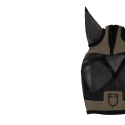 Maschera anti-mosche Equestro con logo frontale Noce Marrone Maschera anti-mosche Equestro con logo frontale Noce Marrone