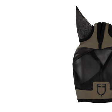 Maschera anti-mosche Equestro con logo frontale Noce Marrone Maschera anti-mosche Equestro con logo frontale Noce Marrone