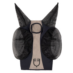 Maschera antimosche Equestro bicolore in mesh Antracite / flanella grigia