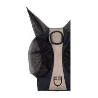Maschera antimosche Equestro bicolore in mesh Antracite / flanella grigia
