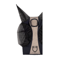 Maschera antimosche Equestro bicolore in mesh Antracite / flanella grigia