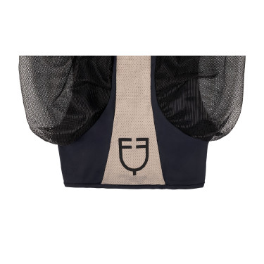 Maschera antimosche Equestro bicolore in mesh Antracite / flanella grigia