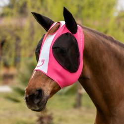 Maschera antimosche Equestro bicolore in mesh Caprifoglio / bianco brillante Maschera antimosche Equestro bicolore in mesh Caprifoglio / bianco brillante