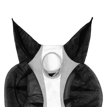 Maschera antimosche Equestro bicolore in mesh Roccia lunare / bianco lucido