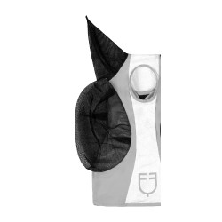 Maschera antimosche Equestro bicolore in mesh Roccia lunare / bianco lucido