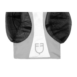 Maschera antimosche Equestro bicolore in mesh Roccia lunare / bianco lucido