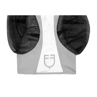 Maschera antimosche Equestro bicolore in mesh Roccia lunare / bianco lucido