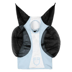 Maschera antimosche Equestro bicolore in mesh Omphalodes / bianco brillante