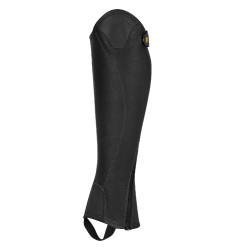 Mini-chaps unisex Equestro in pelle morbida con cerniera laterale Nero