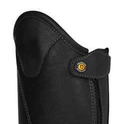 Mini-chaps unisex Equestro in pelle morbida con cerniera laterale Nero