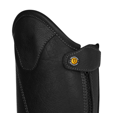 Mini-chaps unisex Equestro in pelle morbida con cerniera laterale Nero
