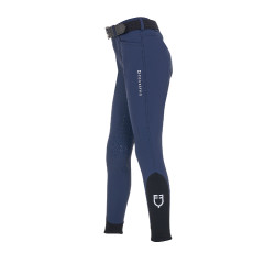 Pantaloni da equitazione unisex per bambini Equestro x FISE con grip al ginocchio Blazer marine Blu marino