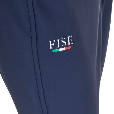 Pantaloni da equitazione unisex per bambini Equestro x FISE con grip al ginocchio Blazer marine Blu marino