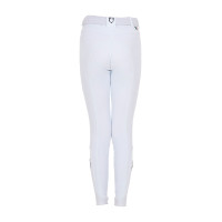 Pantaloni da equitazione unisex per bambini Equestro x FISE con grip al ginocchio Bianco
