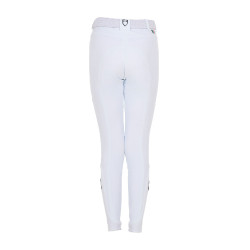 Pantaloni da equitazione unisex per bambini Equestro x FISE con grip al ginocchio Bianco