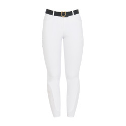 Pantaloni da equitazione da donna Equestro full grip a vita alta foderati in pile Bianco