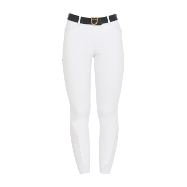 Pantaloni da equitazione da donna Equestro full grip a vita alta foderati in pile Bianco