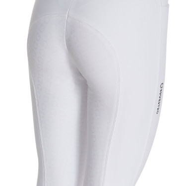 Pantaloni da equitazione da donna Equestro full grip a vita alta foderati in pile Bianco