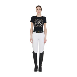 Pantaloni da equitazione da donna Equestro full grip a vita alta foderati in pile Bianco