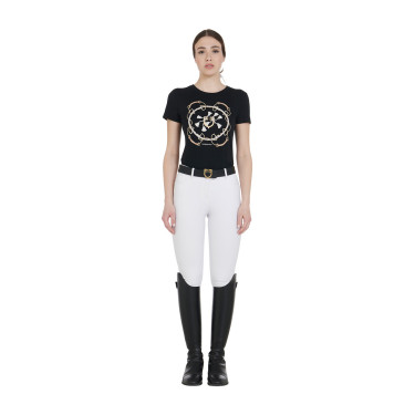 Pantaloni da equitazione da donna Equestro full grip a vita alta foderati in pile Bianco