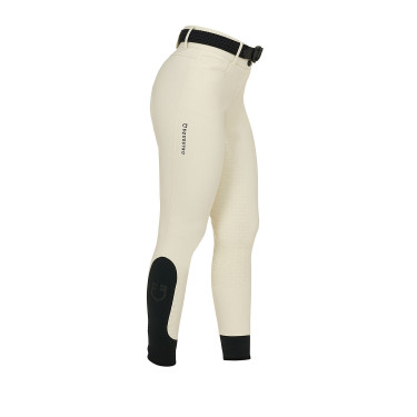 Pantaloni da equitazione da donna Equestro con grip alle ginocchia a vita alta Bianco antico Beige