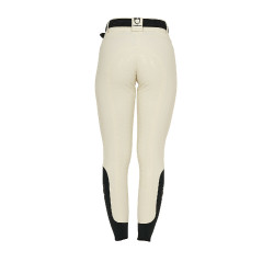 Pantaloni da equitazione da donna Equestro con grip alle ginocchia a vita alta Bianco antico Beige