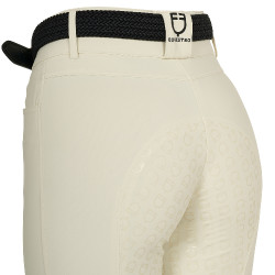 Pantaloni da equitazione da donna Equestro con grip alle ginocchia a vita alta Bianco antico Beige